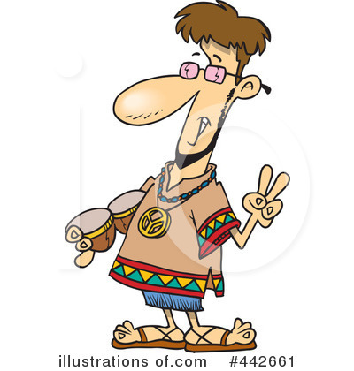Royalty-Free (RF) Hippie Clipart Illustration by toonaday - Stock Sample #442661