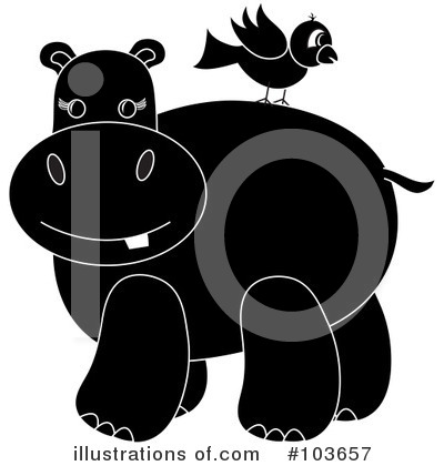 Royalty-Free (RF) Hippo Clipart Illustration by Pams Clipart - Stock Sample #103657