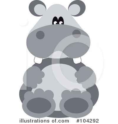 Royalty-Free (RF) Hippo Clipart Illustration by kaycee - Stock Sample #104292