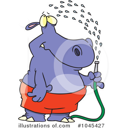 Royalty-Free (RF) Hippo Clipart Illustration by toonaday - Stock Sample #1045427