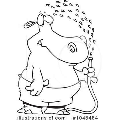 Royalty-Free (RF) Hippo Clipart Illustration by toonaday - Stock Sample #1045484