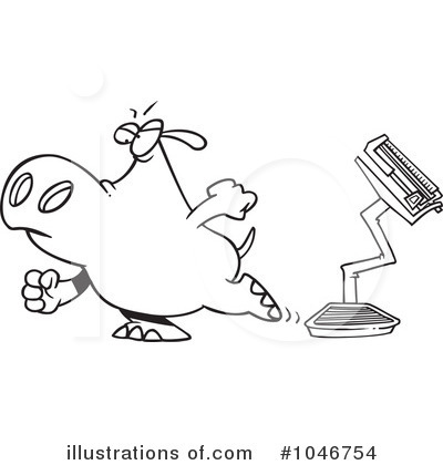 Royalty-Free (RF) Hippo Clipart Illustration by toonaday - Stock Sample #1046754
