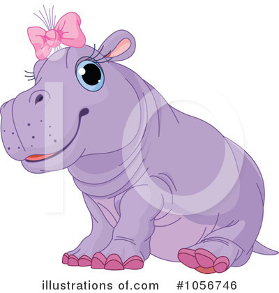 Royalty-Free (RF) Hippo Clipart Illustration by Pushkin - Stock Sample #1056746