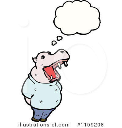 Royalty-Free (RF) Hippo Clipart Illustration by lineartestpilot - Stock Sample #1159208
