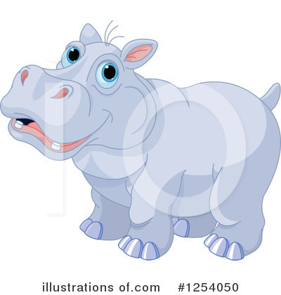 Royalty-Free (RF) Hippo Clipart Illustration by Pushkin - Stock Sample #1254050
