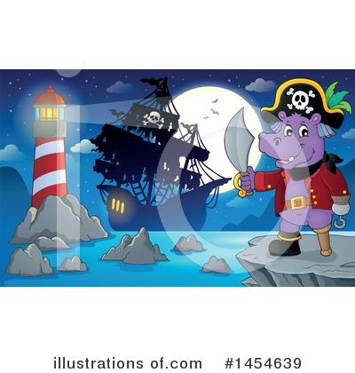 Royalty-Free (RF) Hippo Clipart Illustration by visekart - Stock Sample #1454639