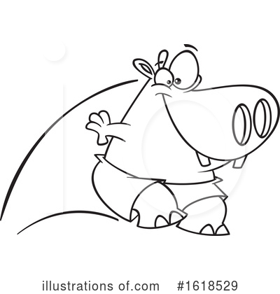 Royalty-Free (RF) Hippo Clipart Illustration by toonaday - Stock Sample #1618529