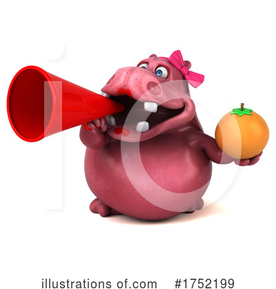Pink Hippo Clipart #1752199 by Julos