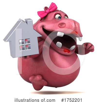 Pink Hippo Clipart #1752201 by Julos