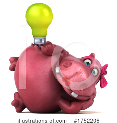 Pink Hippo Clipart #1752206 by Julos