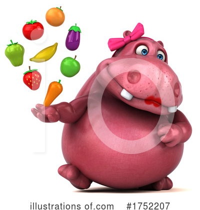 Pink Hippo Clipart #1752207 by Julos
