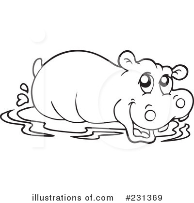 Royalty-Free (RF) Hippo Clipart Illustration by visekart - Stock Sample #231369