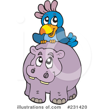 Royalty-Free (RF) Hippo Clipart Illustration by visekart - Stock Sample #231420