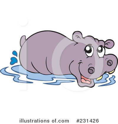 Royalty-Free (RF) Hippo Clipart Illustration by visekart - Stock Sample #231426