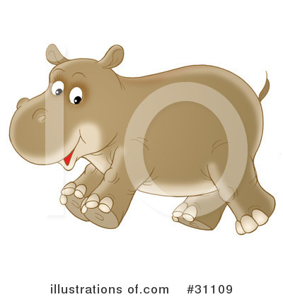 Royalty-Free (RF) Hippo Clipart Illustration by Alex Bannykh - Stock Sample #31109
