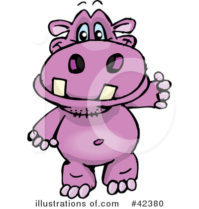 Royalty-Free (RF) Hippo Clipart Illustration by Dennis Holmes Designs - Stock Sample #42380
