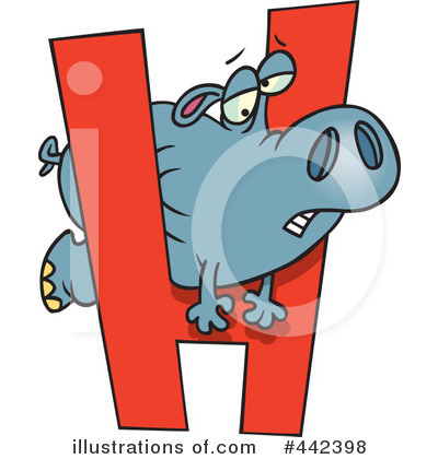 Royalty-Free (RF) Hippo Clipart Illustration by toonaday - Stock Sample #442398