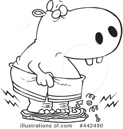 Royalty-Free (RF) Hippo Clipart Illustration by toonaday - Stock Sample #442490
