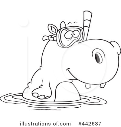 Royalty-Free (RF) Hippo Clipart Illustration by toonaday - Stock Sample #442637