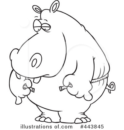 Royalty-Free (RF) Hippo Clipart Illustration by toonaday - Stock Sample #443845