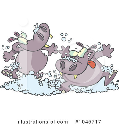 Hippos Clipart #1045717 by toonaday