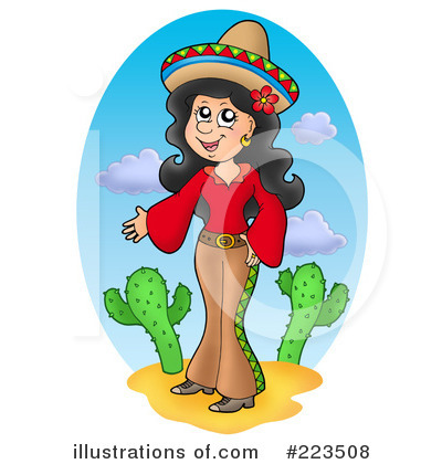 Royalty-Free (RF) Hispanic Woman Clipart Illustration by visekart - Stock Sample #223508