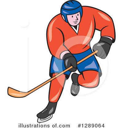 Hockey Player Clipart #1289064 by patrimonio