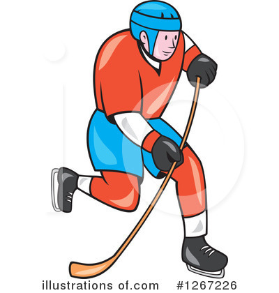 Royalty-Free (RF) Hockey Player Clipart Illustration by patrimonio - Stock Sample #1267226
