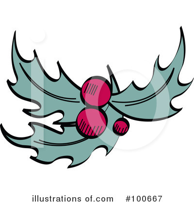 Royalty-Free (RF) Holly Clipart Illustration by Andy Nortnik - Stock Sample #100667