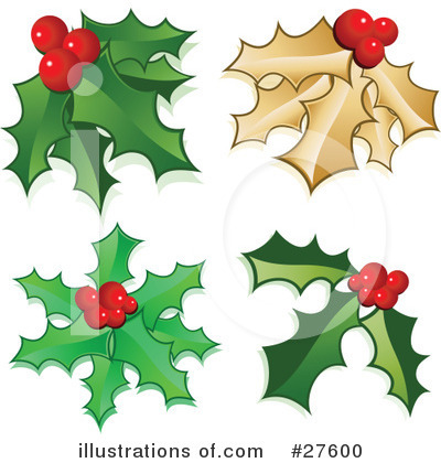 Royalty-Free (RF) Holly Clipart Illustration by KJ Pargeter - Stock Sample #27600