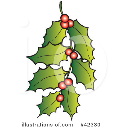 Royalty-Free (RF) Holly Clipart Illustration by Snowy - Stock Sample #42330