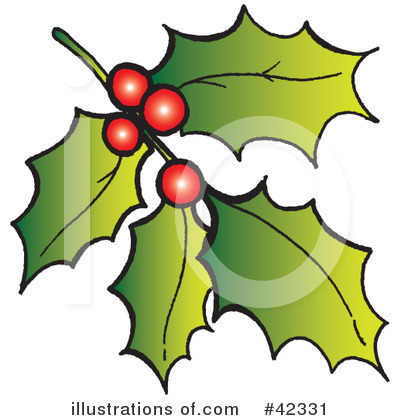 Royalty-Free (RF) Holly Clipart Illustration by Snowy - Stock Sample #42331