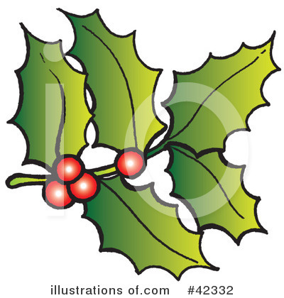 Royalty-Free (RF) Holly Clipart Illustration by Snowy - Stock Sample #42332