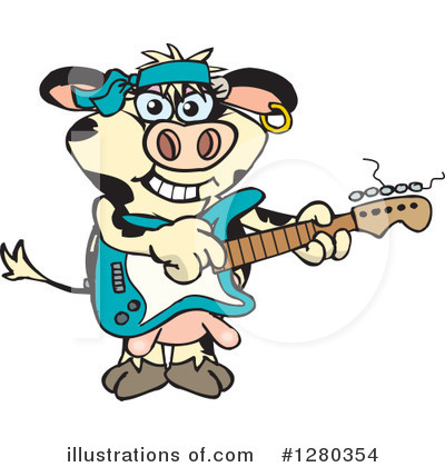 Royalty-Free (RF) Holstein Cow Clipart Illustration by Dennis Holmes Designs - Stock Sample #1280354