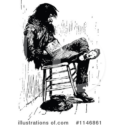 Royalty-Free (RF) Homeless Clipart Illustration by Prawny Vintage - Stock Sample #1146861