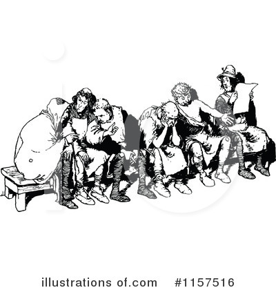Royalty-Free (RF) Homeless Clipart Illustration by Prawny Vintage - Stock Sample #1157516