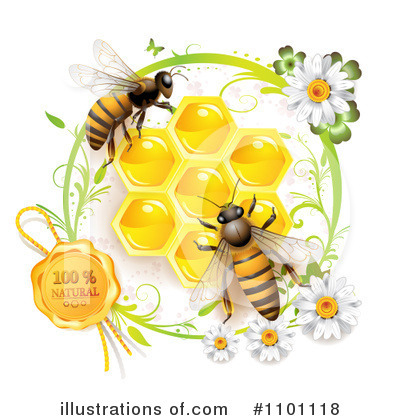 Royalty-Free (RF) Honey Bee Clipart Illustration by merlinul - Stock Sample #1101118