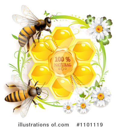 Royalty-Free (RF) Honey Bee Clipart Illustration by merlinul - Stock Sample #1101119