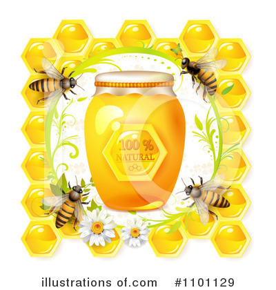 Royalty-Free (RF) Honey Bee Clipart Illustration by merlinul - Stock Sample #1101129