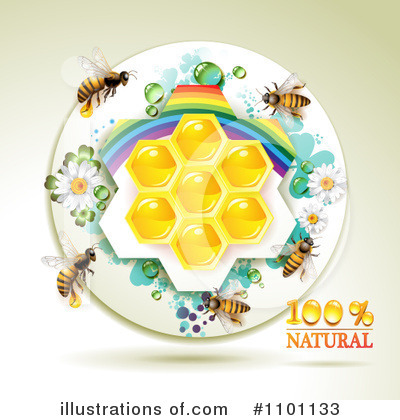 Royalty-Free (RF) Honey Bee Clipart Illustration by merlinul - Stock Sample #1101133