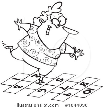 Royalty-Free (RF) Hopscotch Clipart Illustration by toonaday - Stock Sample #1044030