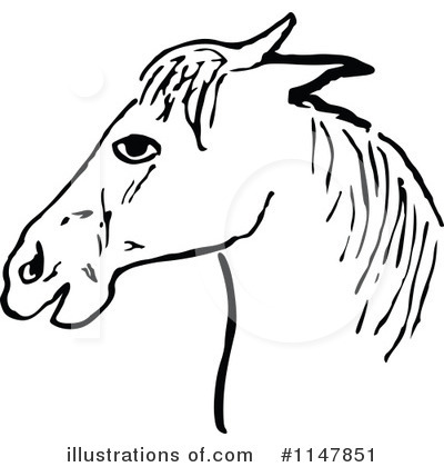Royalty-Free (RF) Horse Clipart Illustration by Prawny Vintage - Stock Sample #1147851