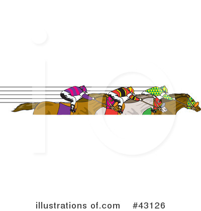 Royalty-Free (RF) Horse Race Clipart Illustration by Dennis Holmes Designs - Stock Sample #43126