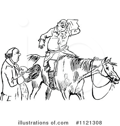 Royalty-Free (RF) Horse Rider Clipart Illustration by Prawny Vintage - Stock Sample #1121308