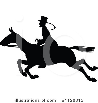 Royalty-Free (RF) Horseback Clipart Illustration by Prawny Vintage - Stock Sample #1120315