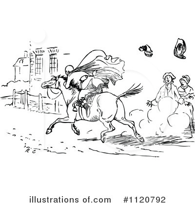 Royalty-Free (RF) Horseback Clipart Illustration by Prawny Vintage - Stock Sample #1120792