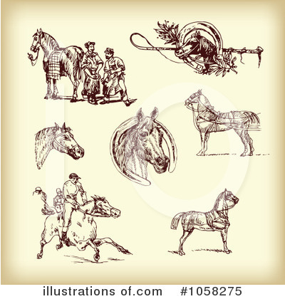 Royalty-Free (RF) Horses Clipart Illustration by Eugene - Stock Sample #1058275