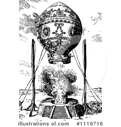 Royalty-Free (RF) Hot Air Balloon Clipart Illustration by Prawny Vintage - Stock Sample #1119716