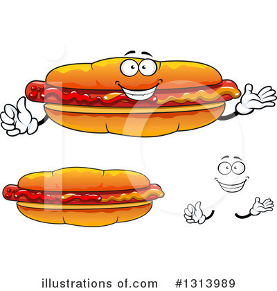 Royalty-Free (RF) Hot Dog Clipart Illustration by Vector Tradition SM - Stock Sample #1313989