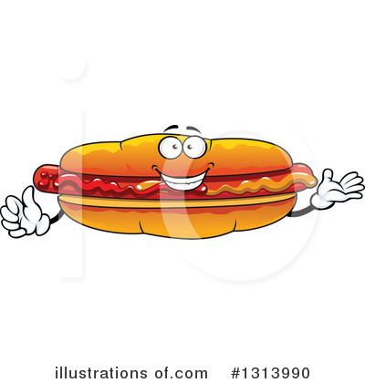 Royalty-Free (RF) Hot Dog Clipart Illustration by Vector Tradition SM - Stock Sample #1313990